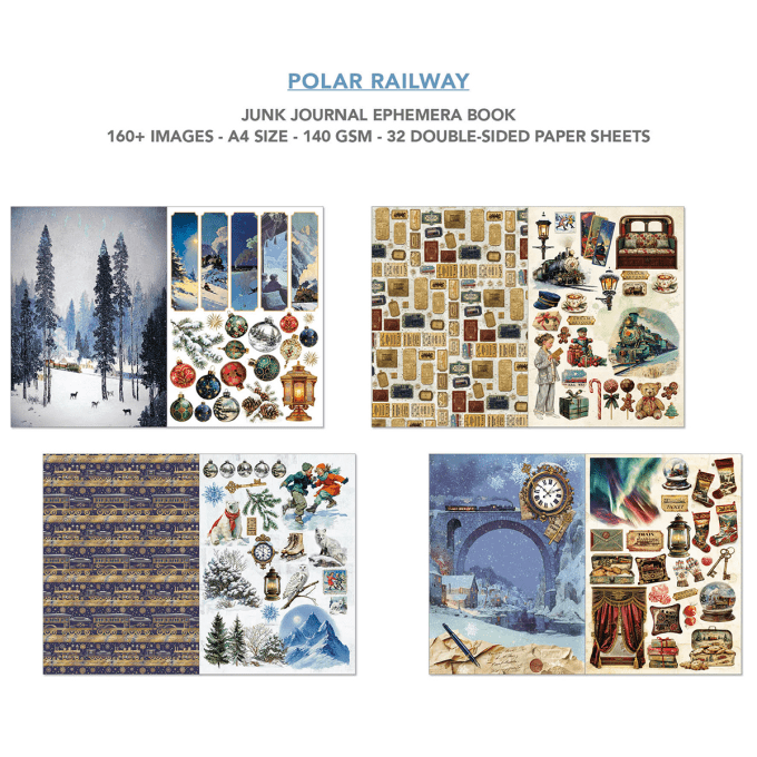 Ciao bella - Ephemera book, Polar railway, format A4 - 32 feuilles