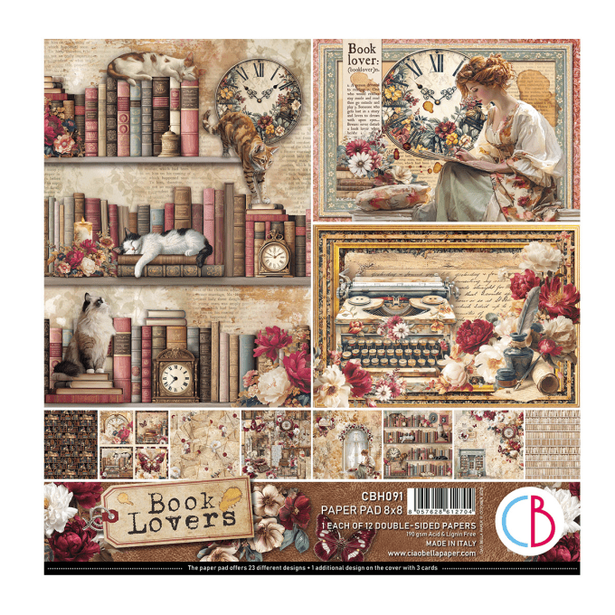 Ciao Bella, collection Book lovers - 20x20cm - 12 feuilles + 1 extra - 190gsm