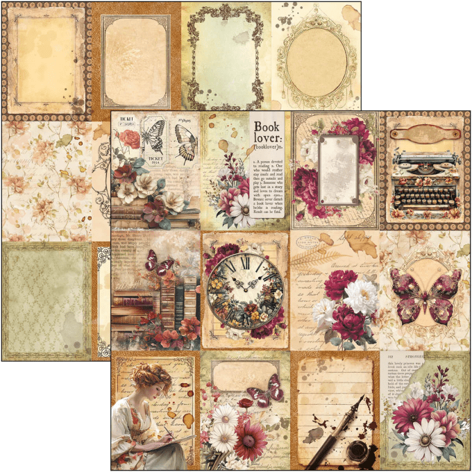 Ciao Bella, collection Book lovers - 20x20cm - 12 feuilles + 1 extra - 190gsm