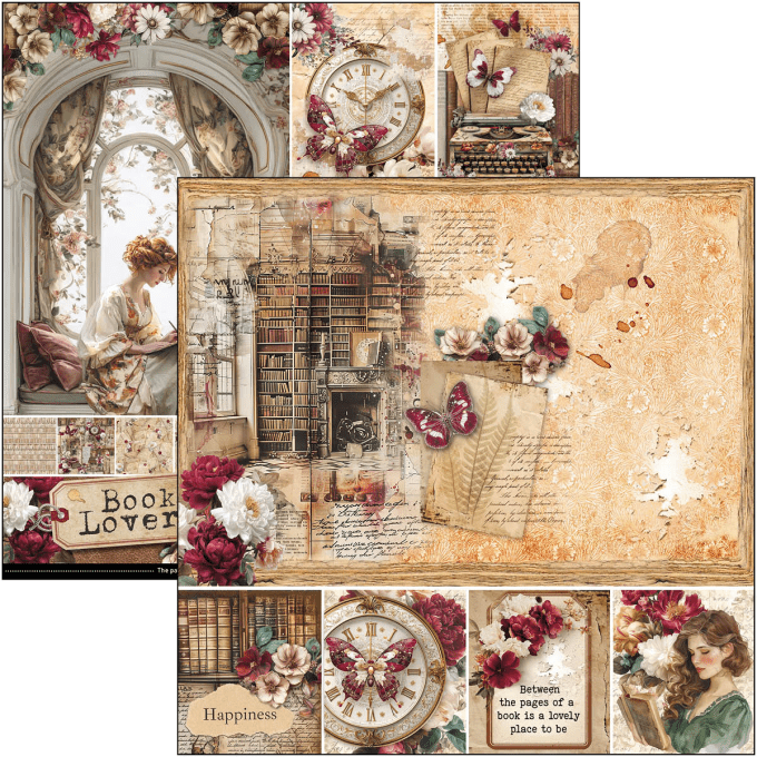 Ciao Bella, collection Book lovers - 30x30cm - 12 feuilles + 1 feuille extra - 190gsm 