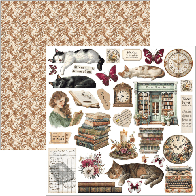 Ciao Bella, collection Book lovers - 30x30cm - 12 feuilles + 1 feuille extra - 190gsm 