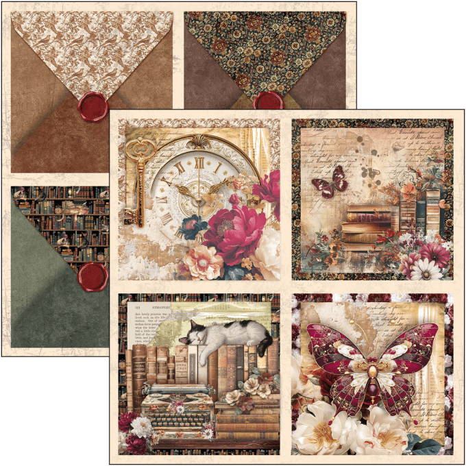 Ciao Bella, collection Book lovers - Patterns - 30x30cm - 8 feuilles + 1 feuille spéciale - 190gsm