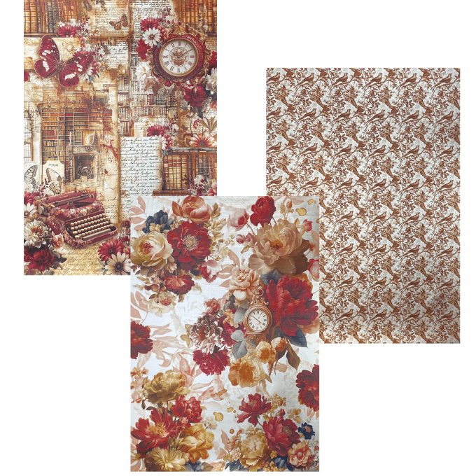 Deluxe paper silver & vellum, Ciao Bella, Book lovers,  Format A4 environ