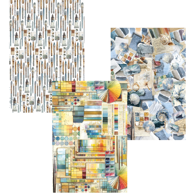 Deluxe paper silver & vellum, Ciao Bella, An artist journey,  Format A4 environ