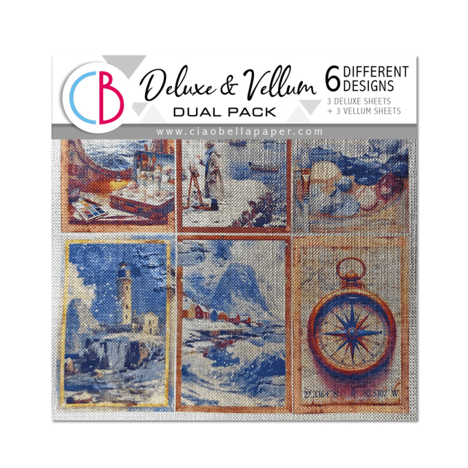 Deluxe paper silver & vellum, Ciao Bella, An artist journey,  format 15x15cm environ