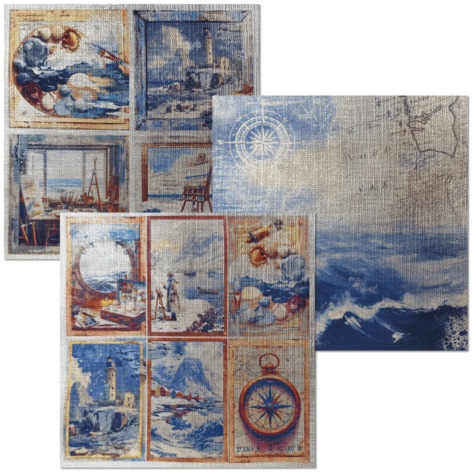 Deluxe paper silver & vellum, Ciao Bella, An artist journey,  format 15x15cm environ