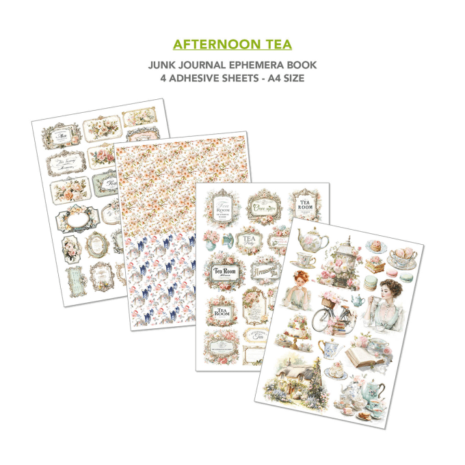 Ciao bella - Ephemera book, Afternoon tea - format A4 - 32 feuilles 