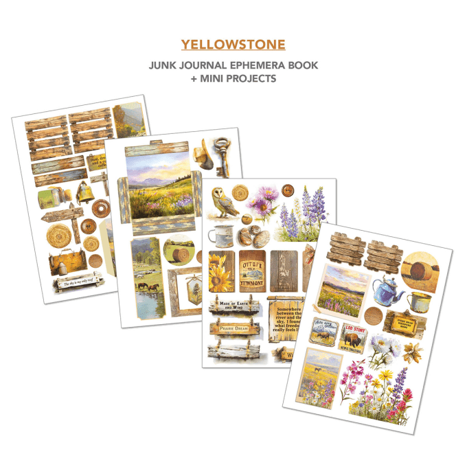 Ciao bella - Ephemera book, Yellowstone, format A4 - 32 feuilles 