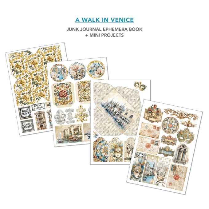 Ciao bella - Ephemera book, Venice dream - format A4 - 32 feuilles 