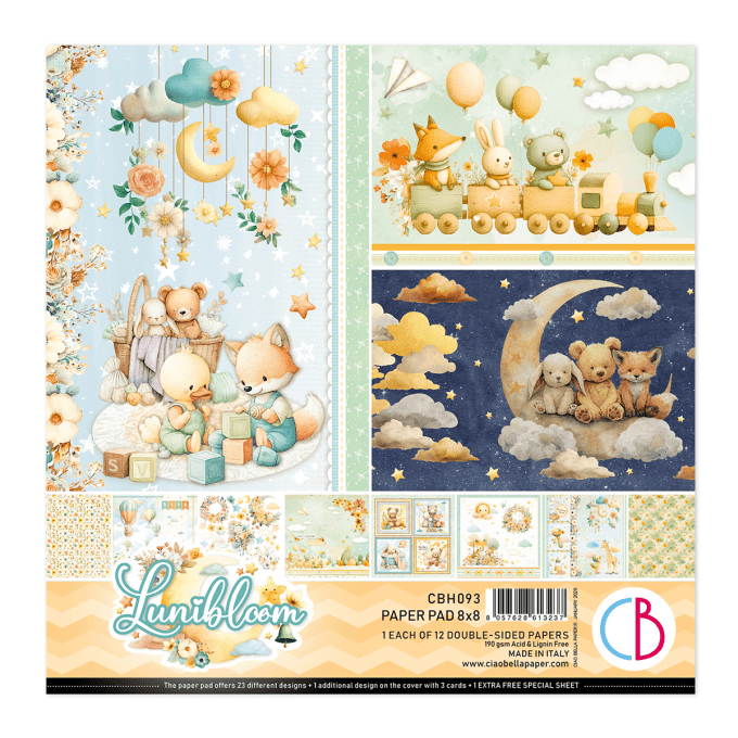 Ciao Bella, collection Lunibloom - 20x20cm - 12 feuilles - 190gsm