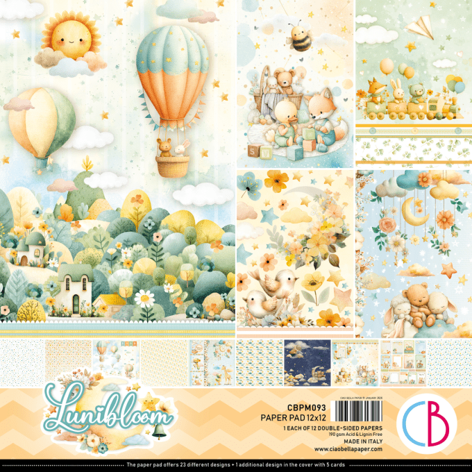 Ciao Bella, collection Lunibloom - 30x30cm - 12 feuilles - 190gsm