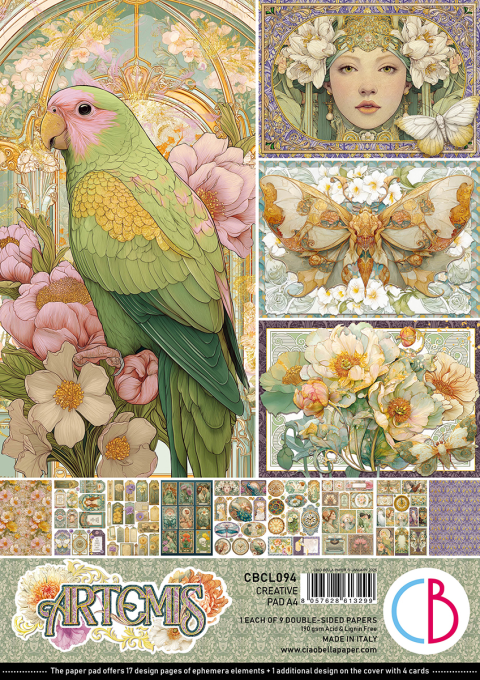 Ciao Bella, collection Artemis - Format A4 - 9 feuilles - 190gsm