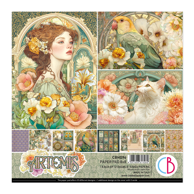 Ciao Bella, collection Artemis - 20x20cm - 12 feuilles - 190gsm