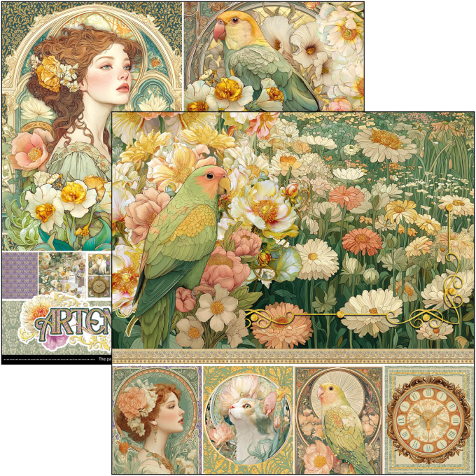 Ciao Bella, collection Artemis - 20x20cm - 12 feuilles - 190gsm 