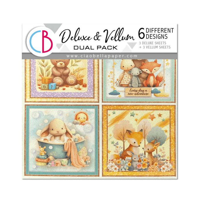 Deluxe paper Pearl & vellum, Ciao Bella, Lunibloom, format 15x15cm environ - 6 feuilles