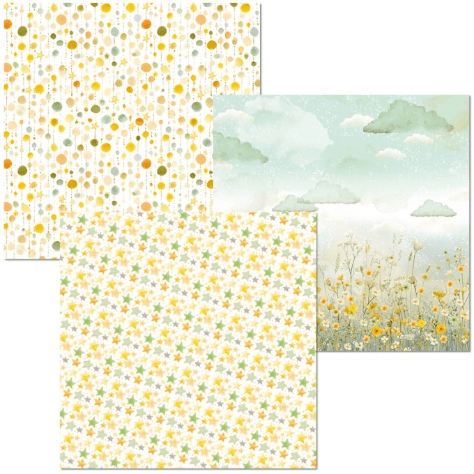 Deluxe paper Pearl & vellum, Ciao Bella, Lunibloom,  format 15x15cm environ - 6 feuilles
