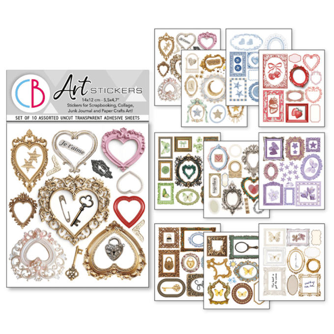 Ciao Bella - Lot de 10 feuilles de dimension 14x12cm - Whisper frames (stickers) 