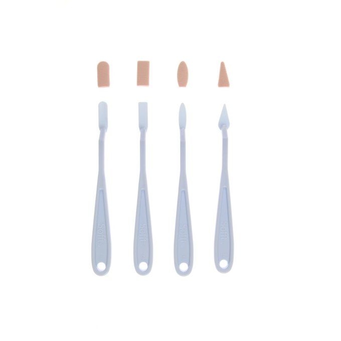 Lot de 4 couteaux en plastique + 8 embouts assortis , Sofft, PanPastel