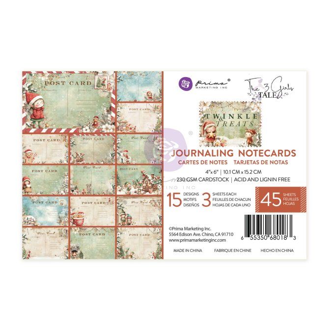 45 cartes, format 10.1x15.2cm, Twinkle & Treats - Prima marketing