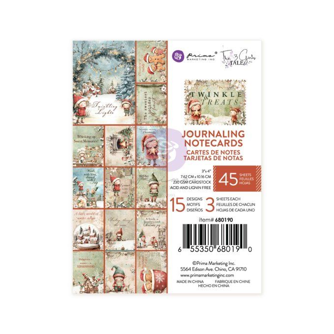 45 cartes, format 10.16x7.62cm, Twinkle & treats - Prima marketing