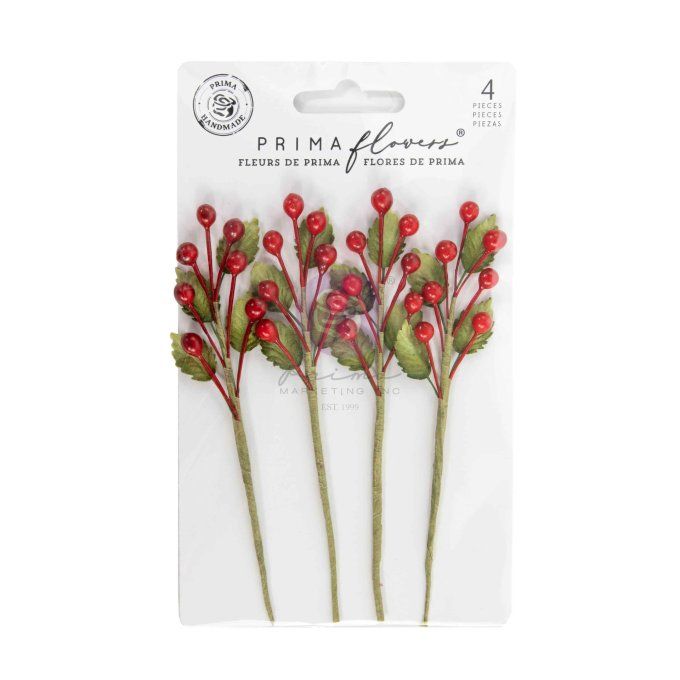 Fleurs (4 pièces), Twinkle & Treats, Christmas berries - Prima marketing 