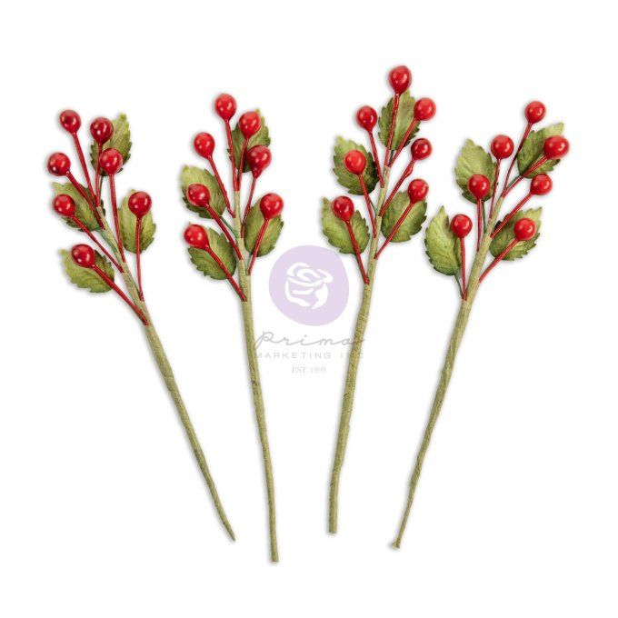 Fleurs (4 pièces), Twinkle & Treats, Christmas berries - Prima marketing 