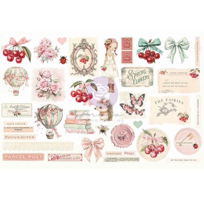 Ephemera, die-cuts (76 pièces), Cherry sweet - Prima marketing