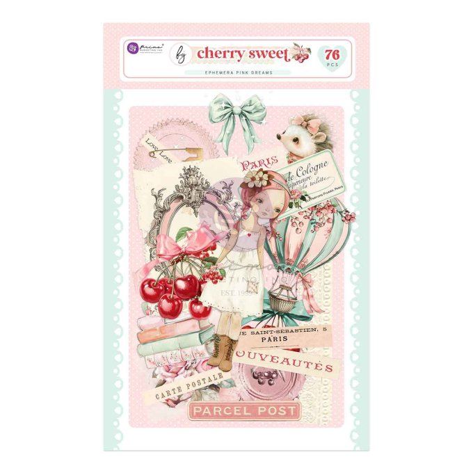 Ephemera, die-cuts (76 pièces), Cherry sweet - Prima marketing