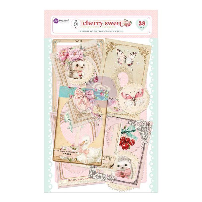 Ephemera, die-cuts (38 pièces), Cherry sweet - Prima marketing