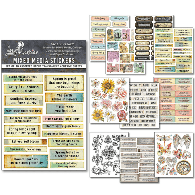 Ciao Bella - Lot de 10 feuilles de dimension 14x12cm - The sound of spring (stickers)
