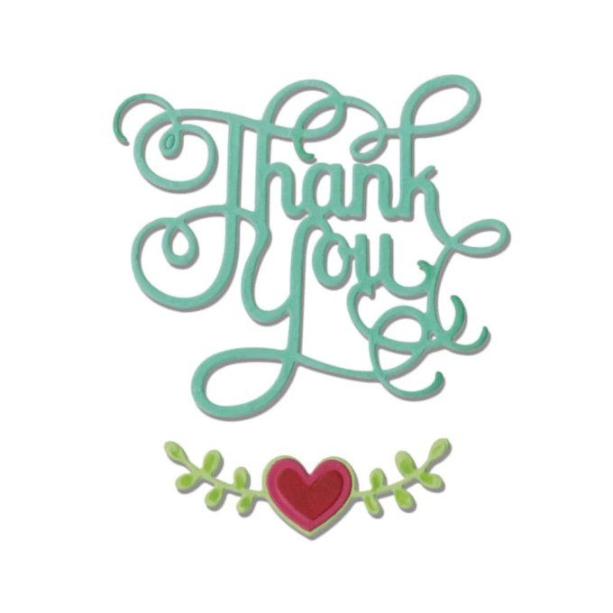 Sizzix, Jen Long, 3 dies - Thank You