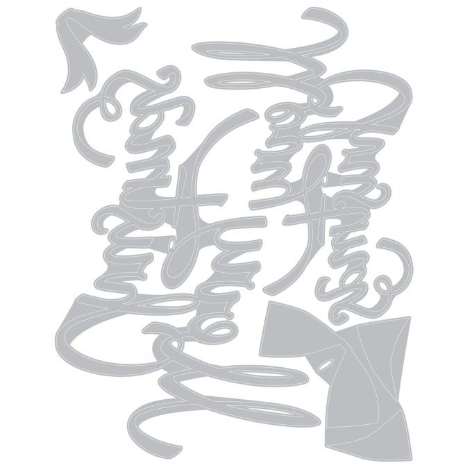 4 Dies/matrices de découpe, Sizzix by Tim Holtz, christmas ribbon