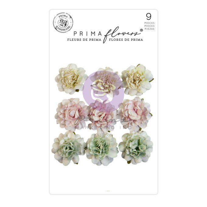 9 pièces, Fleurs en papier, Prima, Avec amour 