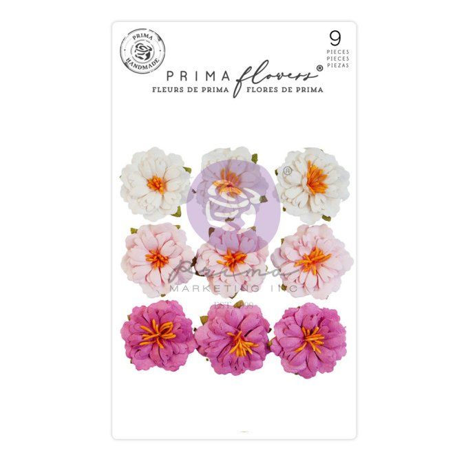 9 pièces, Fleurs en papier, Prima, Avec amour