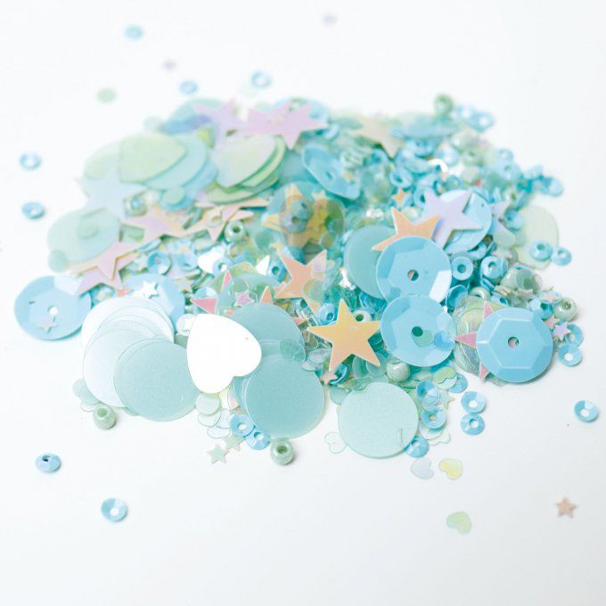 Ensemble sequins, paillettes et perles - Sizzix - couleur : Sirop de menthe