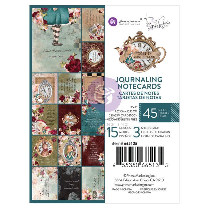 45 cartes collection Lost in wonderland - Prima - format 7.62x10.16cm