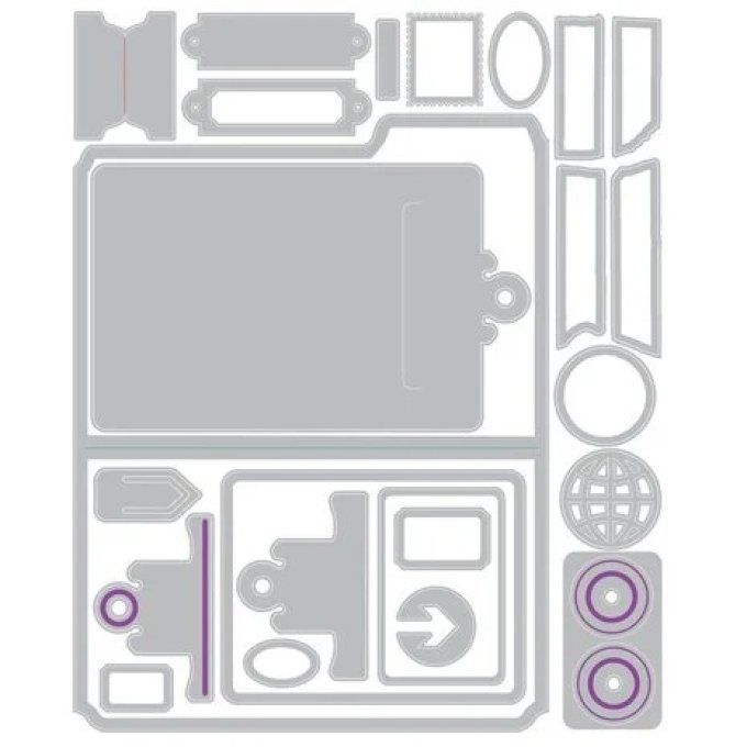 24 Dies/matrices de découpe, Sizzix - Thinlits, noteworthy