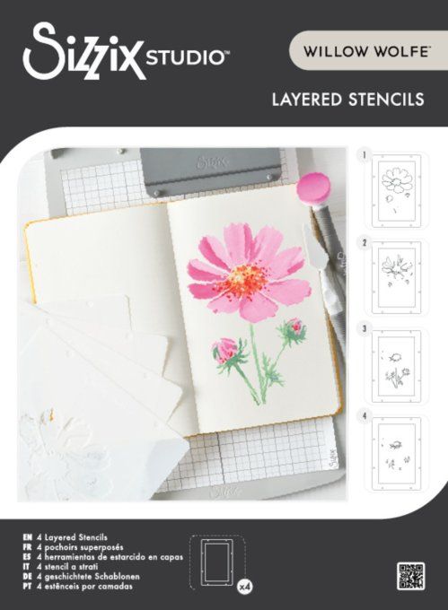 Sizzix studio, 4 pochoirs, Cosmo