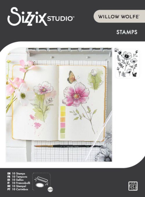 Sizzix studio, 10 tampons - Cosmo et papillons