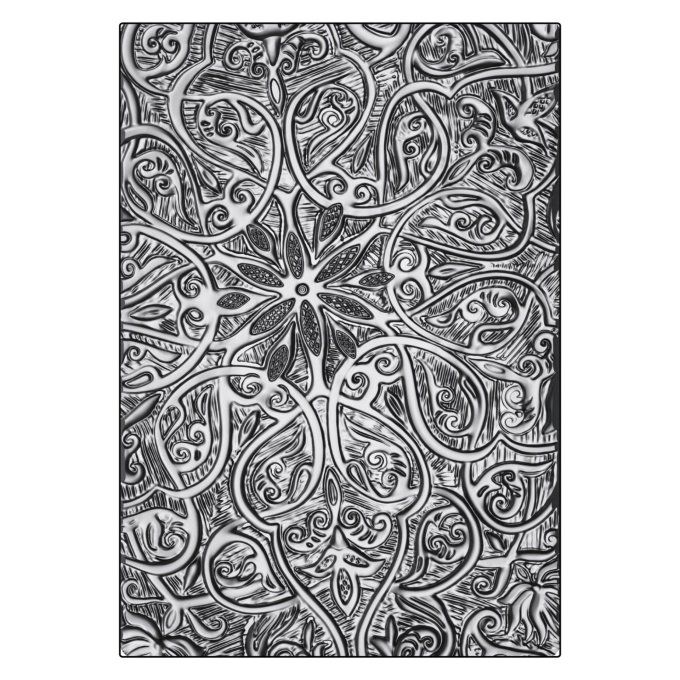 Classeur d'embossage, Sizzix, Tim Holtz - Engraved large - dim. : 15.24x21.59x0.64cm environ