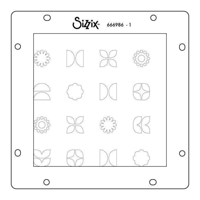 1 pochoir rotatif, Sizzix - Retro vibe