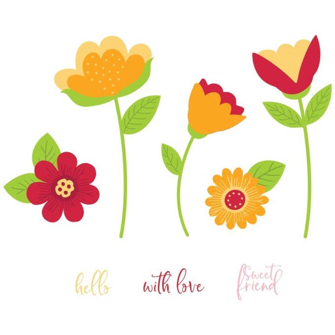 22 tampons, Sizzix - Fleurs fantaisies