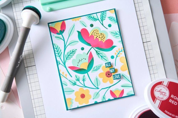 4 pochoirs à superposer, Sizzix - Joyeux jardin
