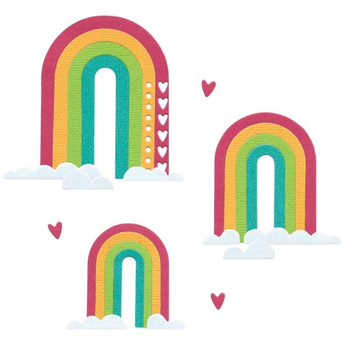 14 matrices de découpe, Sizzix - Arc en ciel