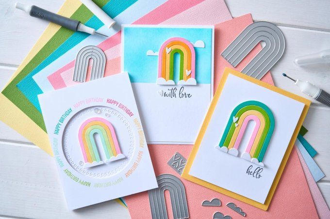 14 matrices de découpe, Sizzix - Arc en ciel