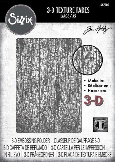 Sizzix, Classeur d'embossage, 3d - Format A5 - Cracked Large