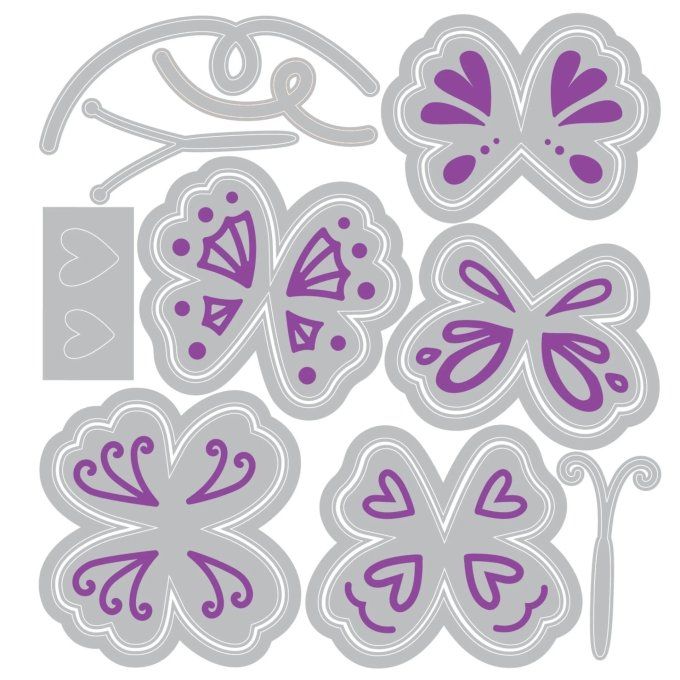 15 matrices de découpe, Sizzix - Papillons