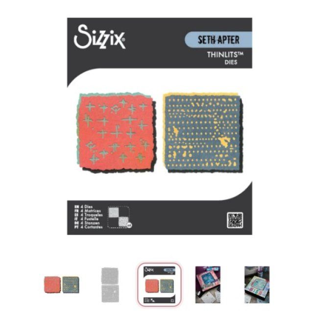 4 Dies/matrices de découpe, Sizzix - Thinlits, Seth apter 