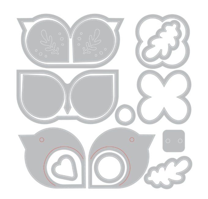 Sizzix studio, 16 dies - Birds & blooms