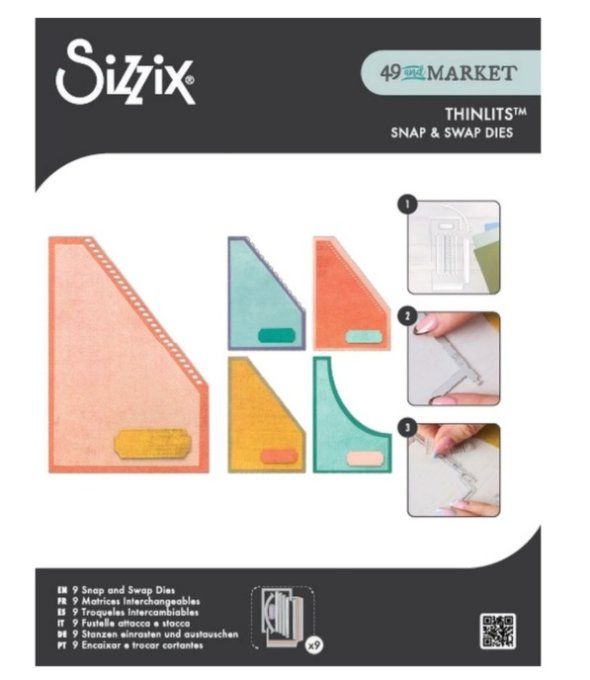 9 Dies/matrices de découpe, Sizzix - Thinlits, Snap and Swap Poche inclinée
